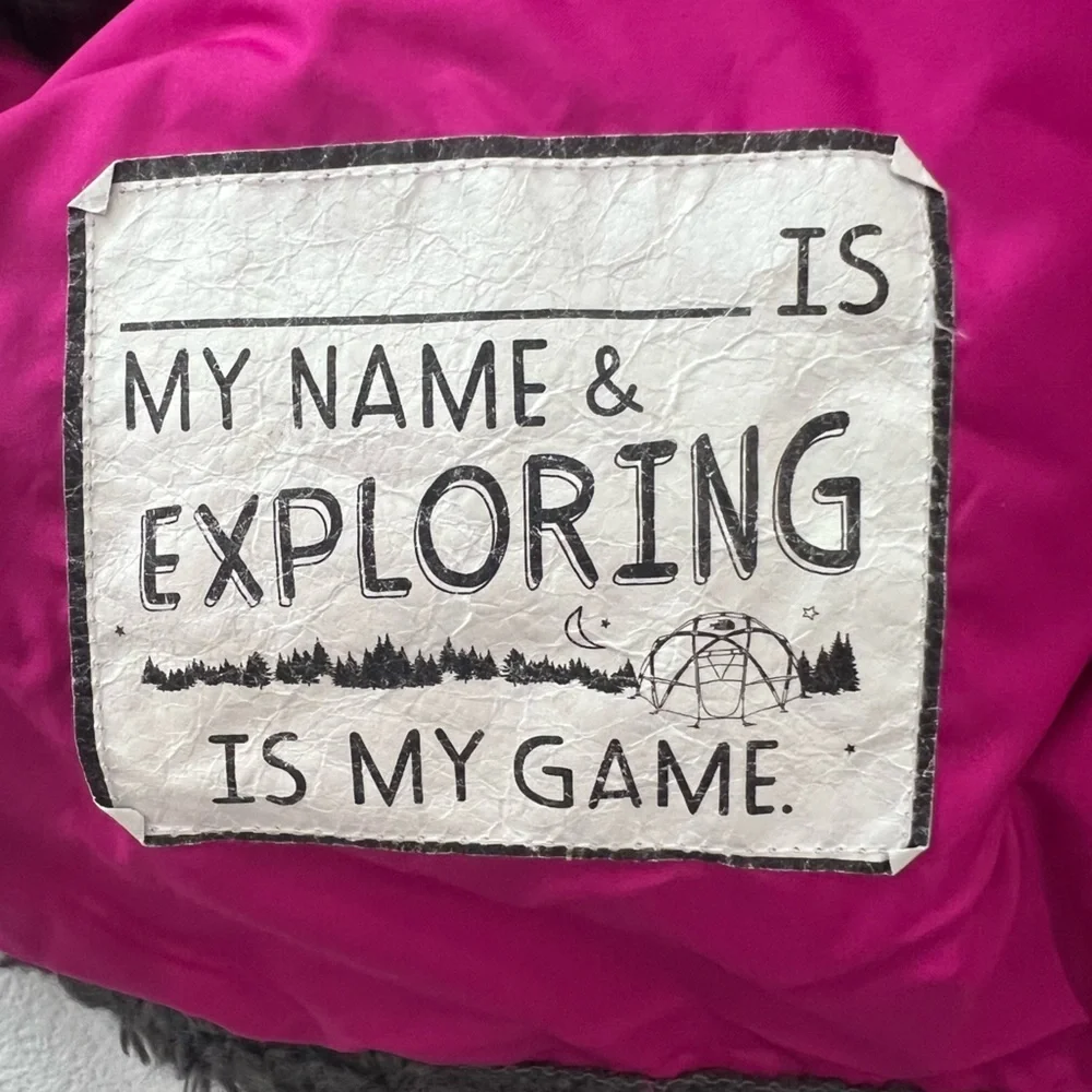 The North Face children's plush jacket with zip and embroidered logo and 7/8